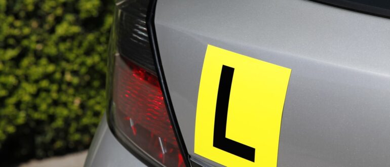L sign on the back of a car